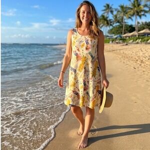 VTG‎ Tori Richard Honolulu Sleeveless Hawaiian Dress Womens M Novelty Cocktails